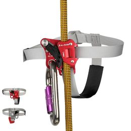 Climbing Ropes SRT Rock Foot Ascender Riser With Pedal Belt Grasp Rope Gear Anti Fall Off Left Right Ascend 230906