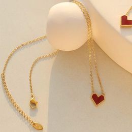 Ожерелья с подвесками из нержавеющей стали, позолоченные, красное ожерелье «Любовь», O-цепочка, милая милая девушка, женщина, подарок маме, модные аксессуары, оптовая продажа