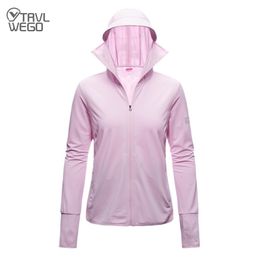 Outdoor Jackets Hoodies TRVLWEGO Long Sleeve Hoody Summer Women Sun UV Protection Quick Dry Clothing Men Hooded Jacket Thin Beach Sweatshirt 230907