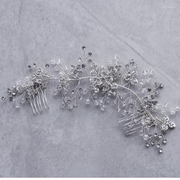 Hair Clips Fashion Silver Color Bridal Comb Vine Flower Leaf Wedding Headpiece Handmade Women Accessories