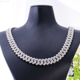 2023 New 3 Rows 15mm Vvs Moissanite Ice Out Mens Miami Cuban Link Chain Necklace 925 Sterling Silver Necklace Hip Hop Jewelry Xhkrp