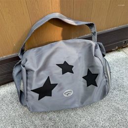 Shoulder Bags Xiuya Y2k Fashion Women Bag Solid Colour Star Prints Crossbody American Style Large Capacity Travel Sports Handbag