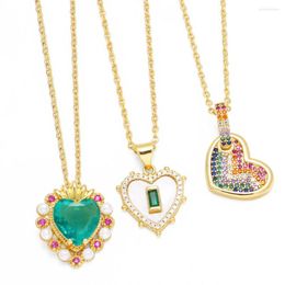 Pendant Necklaces Andralyn 2023 Peach Heart Necklace Choker Collar Chain Fashion Versatile Love Neckchain Chakra
