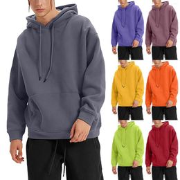 Men's Hoodies Winter H And Thick Hooded Solid Colour Sweater Light Mens Pullover Hoodie Sweatshirt