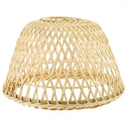 Pendant Lamps Bamboo Lampshade Vintage Light Bulb Retro Hand Woven Accessory Small Decor Cover Ornament Weaving Simple Creative