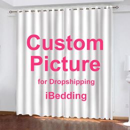 Curtain IBedding Custom Windows Curtains For Living Room POD Customized Po Home Decor With Hooks 2 Panels