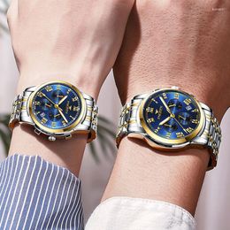 Wristwatches FNGEEN Luxury Classic Couple Business Quartz Watch Creative Waterproof Luminous Hand Clock Sports Gift Wristwatch For Men Women