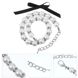 Dog Collars Pearls Necklace Pet Collar Cat Cats Dogs Jewellery Supplies White Imitation