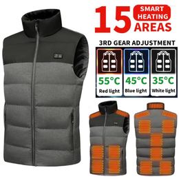 Men's Vests Rechargeable Washable Electric Heated Vest With 15 Areas Of Heat For Comfortable Outdoor Flexible Warm Winter Men Women Jacket