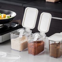 Storage Bottles Japanese Style Quantitative Seasoning Box Household Transparent Sugar Salt Jar Fashion Condiment Container