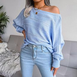 Women's Sweaters Autumn Winter Off Shoulder Hollow Out Cable Knit Casual Sweater Sweatshirts For Men Light
