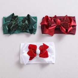 Hair Accessories Christmas Bows Headband For Baby Girls Born Head Bands Infant Cute Turban Headwear Xmas Gift Children's