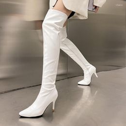 Boots Women's Shoes Autumn And Winter Fashion Style Sexy Over Knee Pointed Toe Thin Heels High 8.5cm Plus Size 33-48