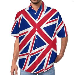 Sport Men's Casual Shirts British Flag Shirt Flags Print Beach Loose Hawaiian Y2K Blouses Short Sleeve Graphic Oversized Clothes 2024 Hot