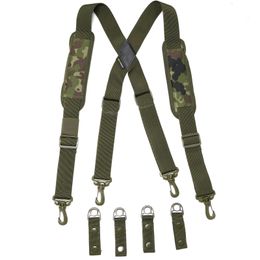 サスペンダーMelotough Tactical Suspendersパッド入りの調整可能な肩の軍事戦術サスペンダー230907を備えたデューティベルトの戦術装具