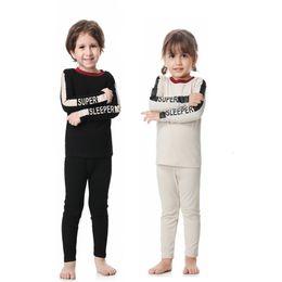 Jerseys AP print striped modal family matching clothing set baby kids teen boys girls cut fall winter beige black casual 230906