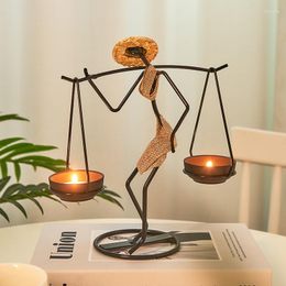 Candle Holders Creative Metal Holder Iron Candlestick Abstract Character Sculpture For Music Bar Decorative Ornaments Home Decor