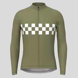 Racing Jackets Chequered Flag Men Cycling Jersey Long Sleeve Tops Bicycle MTB Downhill Shirt Road Bike Team Summer Sports Clothing