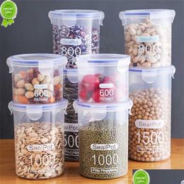 Storage Baskets Kitchen Storage Box Food Sealed Jars Keep Fresh Large-Capacity Moisture-Proof Scale Transparent Drop Delivery Dhw4K