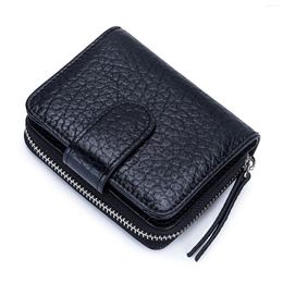 Wallets Portable Travel Wallet For Women Genuine Leather Bifold Holder Case Fashion Large Capacity Ladies Clutch Money Bag