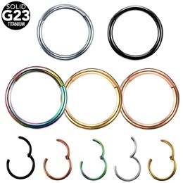 Labret Lip Piercing Jewelry 50pcslot Hinged Segment Nose Ear Septum Rings Eyebrow Nipple Clicker Cartilage Tragus Piercings Body 230906