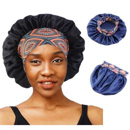 Wide Brim Hats Bucket Women Silky Bonnet Day Night Sleep Cap Lady Makeup Headwear Soft Hair Styling Head Wrap Cover Accessories Fashion 230907