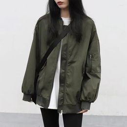 Women's Jackets Army Green For Women 2023 Spring Baseball Basic Jacket Clothing Fashion Casual Zipper Long Sleeve Coat Streetwear S-3XL