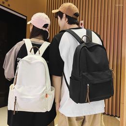 School Bags 2023 Summer Solid Color High Capacity Backpack Street Student Couple