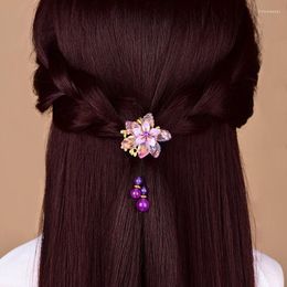 Hair Clips Yanting Fancy Colour Elastic Rope Glass Glazed Flower Romantic Gift For Women Girl Wedding Headwear Jewellery Accessories