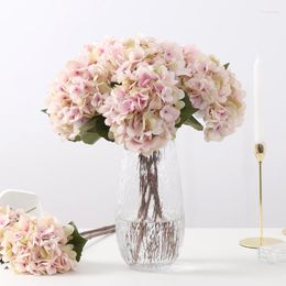 Decorative Flowers Artificial Silk Hydrangea Twigs DIY Home Decor Flower Arrangement Simulation Hydrangeas Living Room Decoration Plant