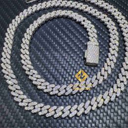 6mm Miami Diamond Women Men Aaaaa Zircon Cuban Link Chain 925 Solid Silver Iced Out Zircon Chocker Hip-hop Necklace Iuwwp