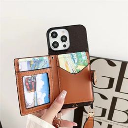 Luxury Leather Crossbody Phone Case For IPhone 15Pro Max 15 15pro 14 14plus 14pro max 13promax 13 12 12pro Cases fashion wallet Card Holder Armband cover 654368