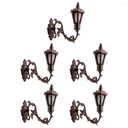 Wall Lamp 5 Pcs Figurines Home Decor Lamps Model Miniature DIY Lights Ornament Stainless Steel Plus Abs Decorations