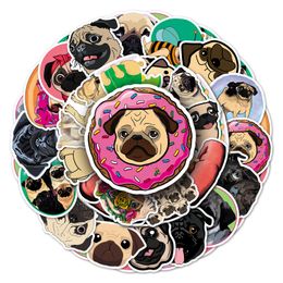 50 pcs pug dog creative waterproof cartoon animal sticker PVC skateboard diary car decoration