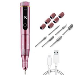Nail Manicure Set Cordless Electric Nail Drill Machine with LED Display Forward Reverse Direction E File Nail Drill for Acrylic Nails Manicure Set 230809