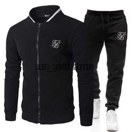 Men's Tracksuits SIK SILK 2023 Men's Suit Autumn Winter Is Comfortable Warm Business Leisure Collar Zipper Coat+Trousers Men Sports Sweater Suit x0907