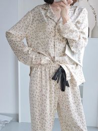 Men's Sleepwear 2023 Leopard Print Pajamas Womencotton Long Sleeve Cardigan Senior Feeling Can Be Worn Outside The Residential Suit Set