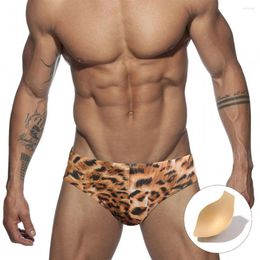 Underpants Leopard Swimsuit Mens Comfy Swimwear Convex Pouch Briefs Surf Beach Sexy Low Rise Sport Bikini Thong Swim Trunks Cup