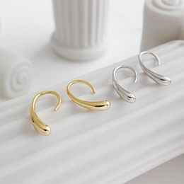 Stud Earrings Real 925 Sterling Silver Water Drop For Women Minimalist Woman's Earings Fine Jewelry Gold Color Accessories