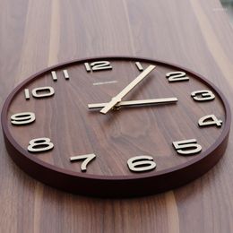 Wall Clocks Curved Wood Clock Digital Silent Chinese Fashion Home Accessories Dining Room Decor