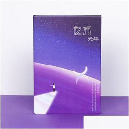 Notepads Wholesale Creative Universe Starry Sky Planet 112 Sheets Notebook Illustration Book Colour Page Student Manual Ledger Notepad Dhqz6