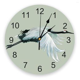 Wall Clocks Flying Egret Clock For Kids Room Modern Home Decor Digital Living Stickers