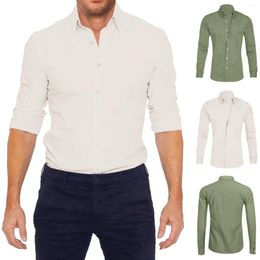 Men's Casual Shirts Mens Solid Color Fashion Suit Collar Zippered Long Sleeved Beachwear Breathable Beach Retro Tops