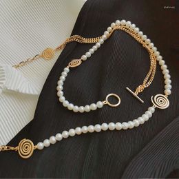 Chains Luxury Long Layered Pearl Bead Necklace For Women Choker Sweater Chain Collares