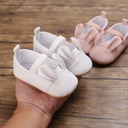 First Walkers Born Baby Shoes Ears Simplicity Solid Colour Leather Rubber Sole Non-slip Flat Toddler Moccasins