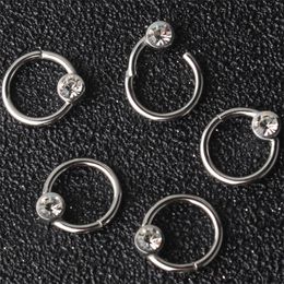 Labret Lip Piercing Jewelry 316L Steel 16G Nose Septum Clicker Segment Ring Nipple Ear Cartilage Helix Tragus Stud Body 230906