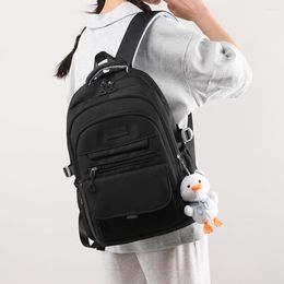 School Bags College Student Rucksack Large Capacity Casual Book Nylon Fashion Waterproof Multifunctional With Pendant For Teenage Girls