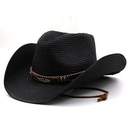 Wide Brim Hats Bucket Men's cap cowboy hats for men woman western accessories luxury gentleman beach straw hat panama Fishing vintage 230907