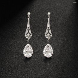 Dangle Earrings GMGYQ Arrival Fashion Personality White Water Drop Cubic Zirconia For Elegant Women Party Jewellery Accessories