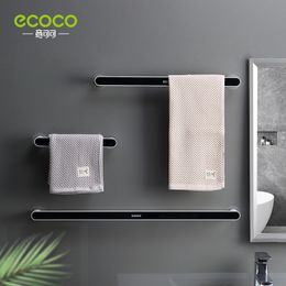 Storage Holders Racks ECOCO Towel Rack Towels Organizer WallMounted Punch Free for Home Cabinet Plastic Shelf Bathroom Supplie 230907